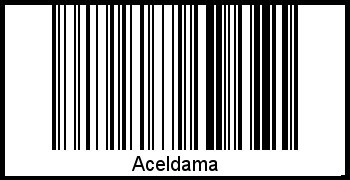 Der Voname Aceldama als Barcode und QR-Code