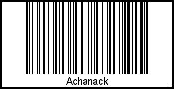 Achanack als Barcode und QR-Code