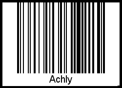 Der Voname Achly als Barcode und QR-Code