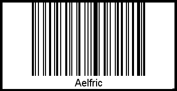 Der Voname Aelfric als Barcode und QR-Code