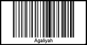 Der Voname Agaliyah als Barcode und QR-Code