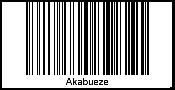 Der Voname Akabueze als Barcode und QR-Code