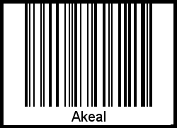 Der Voname Akeal als Barcode und QR-Code