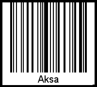 Barcode des Vornamen Aksa