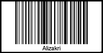 Interpretation von Alizakri als Barcode