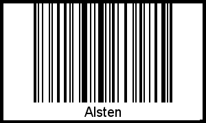 Alsten als Barcode und QR-Code