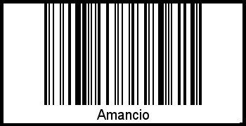 Amancio als Barcode und QR-Code