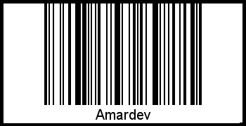 Der Voname Amardev als Barcode und QR-Code