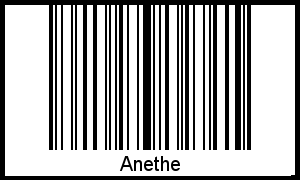 Der Voname Anethe als Barcode und QR-Code