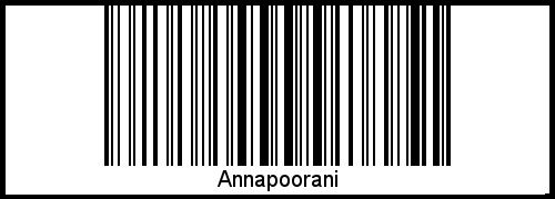 Barcode des Vornamen Annapoorani