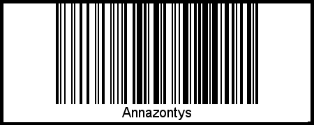 Barcode des Vornamen Annazontys