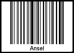 Der Voname Ansel als Barcode und QR-Code