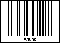 Anund als Barcode und QR-Code