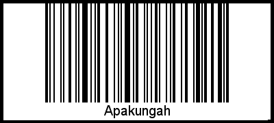 Der Voname Apakungah als Barcode und QR-Code