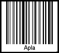 Barcode des Vornamen Apla