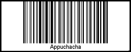 Der Voname Appuchacha als Barcode und QR-Code