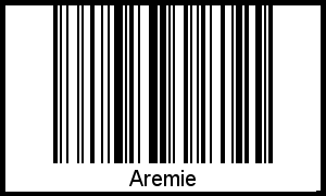 Der Voname Aremie als Barcode und QR-Code