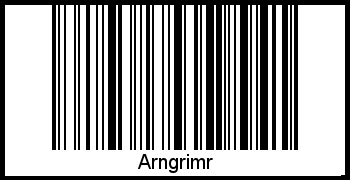 Der Voname Arngrimr als Barcode und QR-Code
