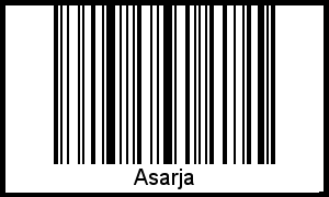 Der Voname Asarja als Barcode und QR-Code