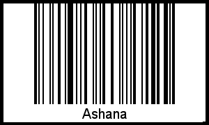 Der Voname Ashana als Barcode und QR-Code