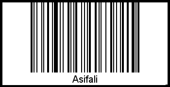 Barcode des Vornamen Asifali