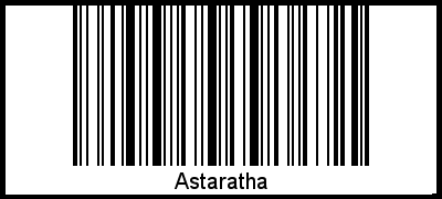 Der Voname Astaratha als Barcode und QR-Code