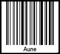 Barcode des Vornamen Aune