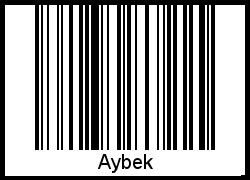 Der Voname Aybek als Barcode und QR-Code