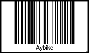 Der Voname Aybike als Barcode und QR-Code