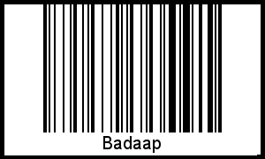 Der Voname Badaap als Barcode und QR-Code