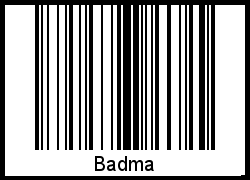 Der Voname Badma als Barcode und QR-Code