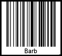 Der Voname Barb als Barcode und QR-Code