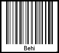 Barcode des Vornamen Behi