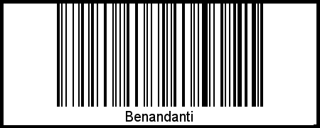 Der Voname Benandanti als Barcode und QR-Code