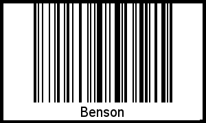 Benson als Barcode und QR-Code