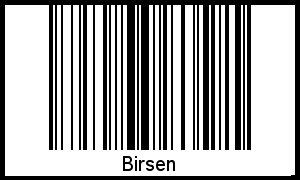 Der Voname Birsen als Barcode und QR-Code