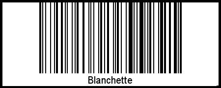 Barcode des Vornamen Blanchette