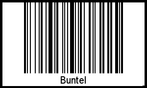 Barcode des Vornamen Buntel