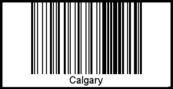 Der Voname Calgary als Barcode und QR-Code