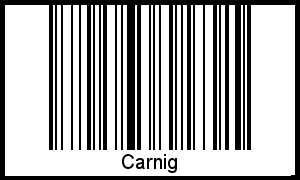 Barcode des Vornamen Carnig