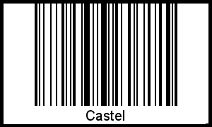 Der Voname Castel als Barcode und QR-Code