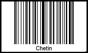 Der Voname Chetin als Barcode und QR-Code