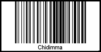 Der Voname Chidimma als Barcode und QR-Code