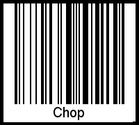 Der Voname Chop als Barcode und QR-Code