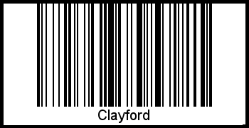 Barcode des Vornamen Clayford