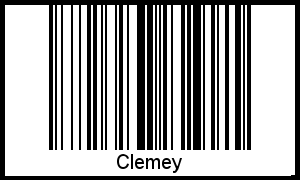 Barcode des Vornamen Clemey