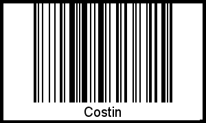 Der Voname Costin als Barcode und QR-Code