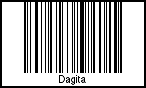 Der Voname Dagita als Barcode und QR-Code