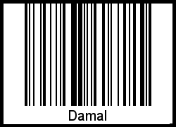 Damal als Barcode und QR-Code