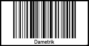 Der Voname Dametrik als Barcode und QR-Code